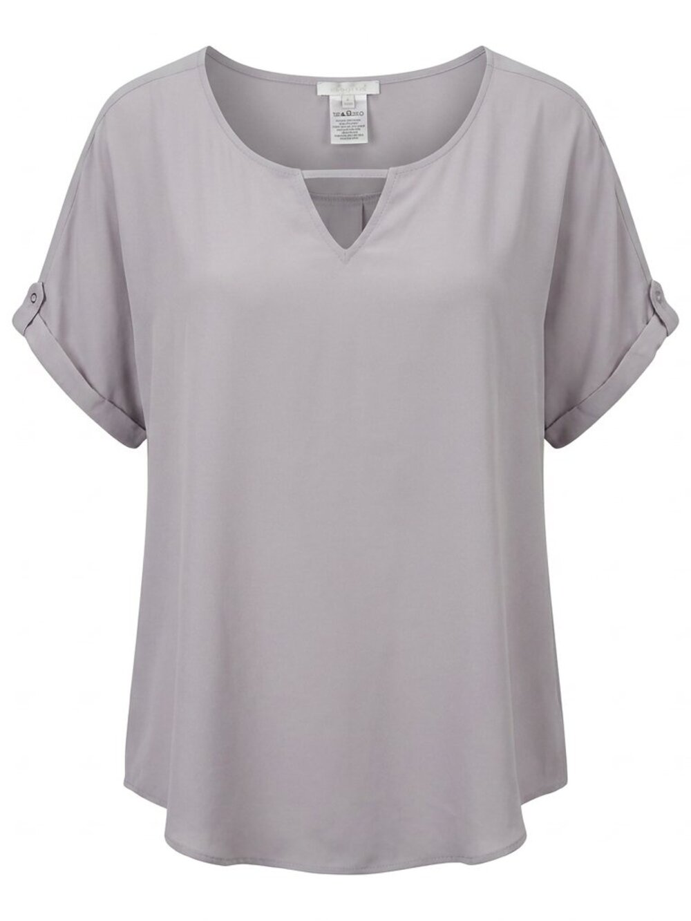 Maurices Feminine Neutral Office XXL Gray Dolman Sleeve Keyhole Top Blouse